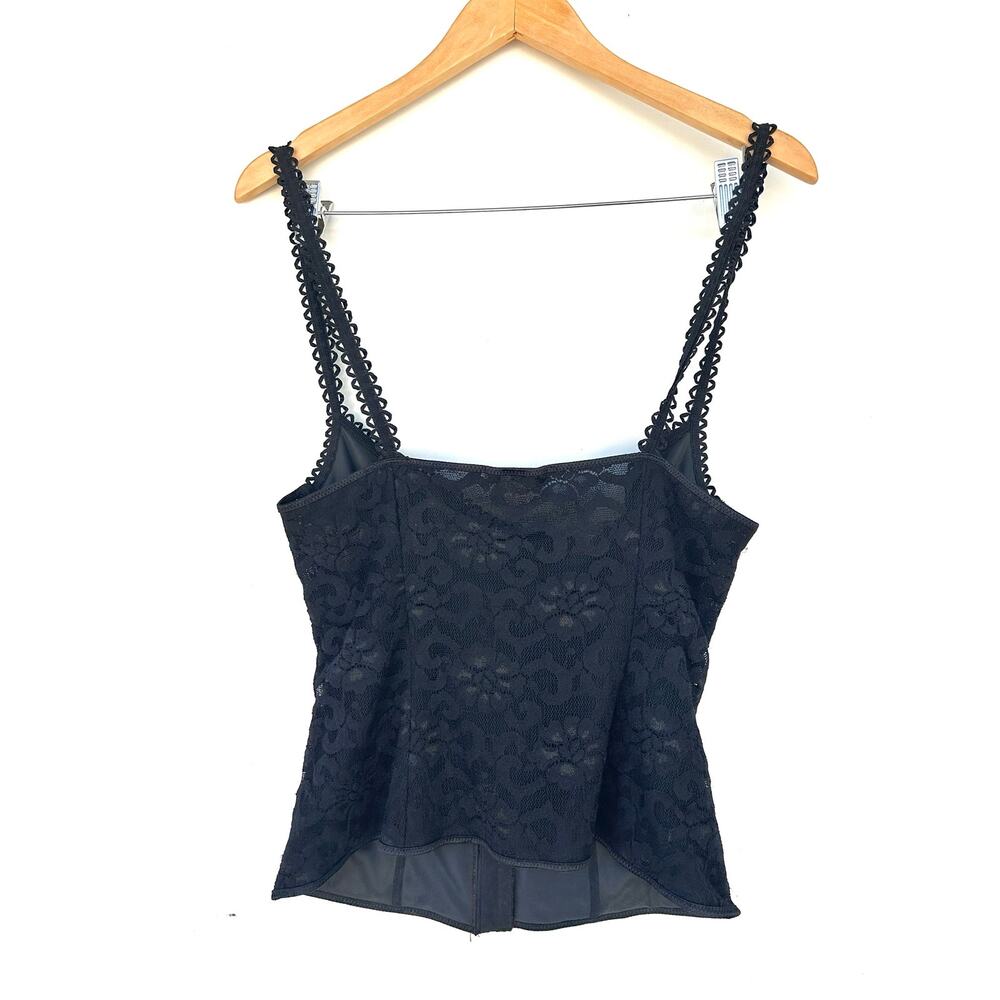 Vintage Y2K Cache Set Bustier Corset Top Black Lace Skirt Whimsygoth Small Large - Picture 14 of 15